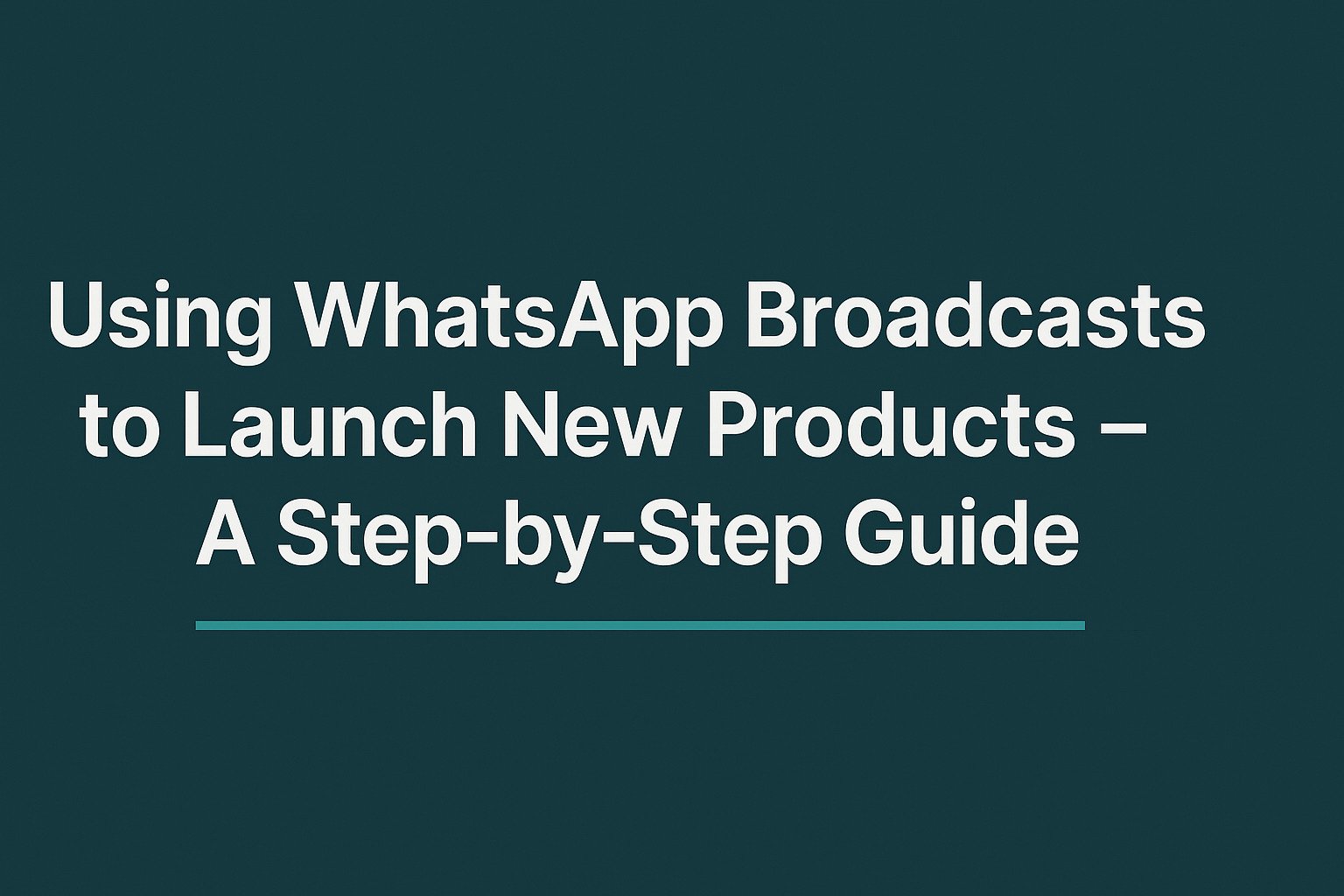 Using WhatsApp Broadcasts to Launch New Products – A Step-by-Step Guide 2025
